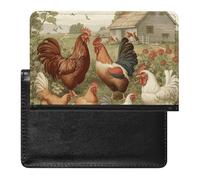 Reisepasshülle, Reisezubehör, niedliche Katze, singend, Weihnachtslieder, wasserdicht, Reisepass-Brieftasche mit Kartenfächern für Damen und Herren, Hühner und Bauernhof, Einheitsgröße