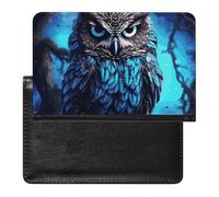 Reisepasshülle, Reisezubehör, niedliche Katze, singend, Weihnachtslieder, wasserdicht, Reisepass-Brieftasche mit Kartenfächern für Damen und Herren, blaue eule, Einheitsgröße