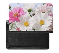 Reisepasshülle Reisezubehör Rosa und Weiß Blumen Wasserdicht Reisepass Reisebrieftasche mit Kartenfächern für Damen Herren, Rosa und weiße Blumen, Einheitsgröße