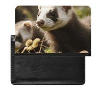 Reisepasshülle Reisezubehör Rosa und Weiß Blumen Wasserdicht Reisepass Reisebrieftasche mit Kartenfächern für Damen Herren, Frettchen, Einheitsgröße