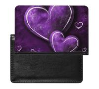 Reisepasshülle, Reisezubehör, Sand, Schneemann am Strand, wasserdicht, Reisepasshülle mit Kartenfächern für Damen und Herren, Lila Herzen, Einheitsgröße