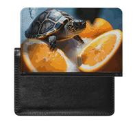 Reisepasshülle, Reisezubehör, Schildkröten, die aus Orangen auftauchen, wasserdicht, Reisepasshülle mit Kartenfächern für Damen und Herren, Schildkröten aus Orangen, Einheitsgröße