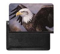 Reisepasshülle Reisezubehör Schwarz Deutscher Schäferhund Wasserdicht Reisepass Reisebrieftasche mit Kartenfächern für Damen Herren, Bald Eagle, Einheitsgröße