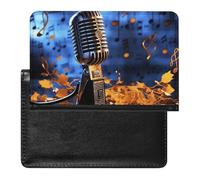 Reisepasshülle, Reisezubehör, Serene Coastal, wasserdicht, Reisepasshülle mit Kartenfächern für Damen und Herren, Mikrofon mit Musiknoten, Einheitsgröße