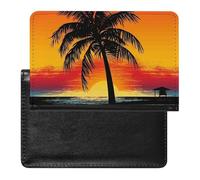 Reisepasshülle, Reisezubehör, Sonnenuntergang, Palme, wasserdicht, Reisepasshülle mit Kartenfächern für Damen und Herren, Sunset Palme, Einheitsgröße
