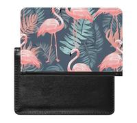 Reisepasshülle, Reisezubehör, Sonnenuntergang, Palme, wasserdicht, Reisepasshülle mit Kartenfächern für Damen und Herren, Sommer Flamingo Palmblätter, Einheitsgröße