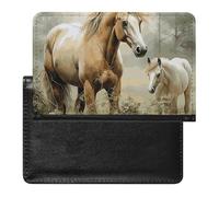 Reisepasshülle Reisezubehör Tiere Stickerei Pferde Wasserdicht Reisepass Reisebrieftasche mit Kartenfächern für Damen Herren, Tier-Stickerei Pferde, Einheitsgröße
