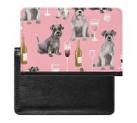 Reisepasshülle Reisezubehör Tiere Stickerei Pferde Wasserdicht Reisepass Reisebrieftasche mit Kartenfächern für Damen Herren, Schnauzer, Einheitsgröße