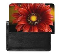 Reisepasshülle Reisezubehör Tiere Stickerei Pferde Wasserdicht Reisepass Reisebrieftasche mit Kartenfächern für Damen Herren, Rote Sonnenblume, Einheitsgröße