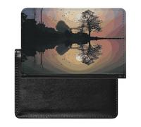 Reisepasshülle Reisezubehör Totenkopf Skelett Wasserdicht Reisepass Reisebrieftasche mit Kartenfächern für Damen Herren, Reflection Gitarre, Einheitsgröße