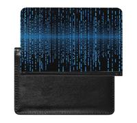 Reisepasshülle, Reisezubehör, tropische Blume, Palme, wasserdicht, Reisepasshülle mit Kartenfächern, für Damen und Herren, The Blue Binary Matrix, Einheitsgröße