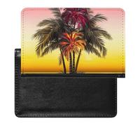 Reisepasshülle, Reisezubehör, tropische Blume, Palme, wasserdicht, Reisepasshülle mit Kartenfächern, für Damen und Herren, Tropische Blumenpalme, Einheitsgröße