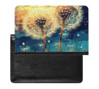 Reisepasshülle Reisezubehör Viele Grüne Kleeblätter Wasserdicht Reisepass Reisebrieftasche mit Kartenfächern für Damen Herren, Pusteblume zum Selbermalen, Einheitsgröße