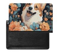 Reisepasshülle Reisezubehör Viele Grüne Kleeblätter Wasserdicht Reisepass Reisebrieftasche mit Kartenfächern für Damen Herren, Corgi-Muster, Einheitsgröße