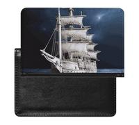 Reisepasshülle Reisezubehör Walking Elefanten, Mutter, wasserdichte Reisepasshülle mit Kartenfächern für Damen und Herren, Vintage Nautical White Ship, Einheitsgröße