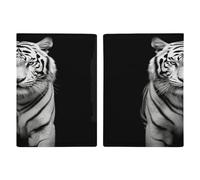 Reisepasshülle Tiger, ultradünn, PU-Leder, Reisedokumenten-Organizer, kompakt, Premium, internationaler US-Pass, Schutzhülle für Damen und Herren, Schwarz / Weiß