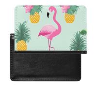 Reisepasshülle und Impfausweis Flamingo Ananas Reisepasshülle Reisepass Reisebrieftasche Internationale Reisebrieftasche Flamingo Ananas 5,8 × 3,9, Flamingo-Ananas, 5.8 × 3.9 × 0.4 inches, Klassisch