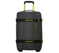 Reisetasche AMERICAN TOURISTER "URBAN TRACK 55", Damen, Gr. B/H/T: 35cm x 55cm x 20cm, schwarz (schwarz, lime), Polyester, Taschen Reisetasche, Trolley Duffle Bag Reisegepäck Handgepäck Trolley (38290