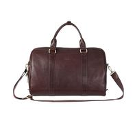 Reisetasche aus Echtem Leder im Vintage-Stil 28 l rustikale Sport Und Reisetasche Für die Nacht Wochenend Handgepäck aus Rindsleder mit Verstellbarem Riemen, Messingbeschlägen und Laptop Kompatiblem