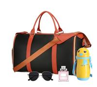 Reisetasche - Faltbare Duffeltasche, Duffelpack mit großer Kapazität | spezielles Zubehör für Gepäck mit Krawatte, Holdall wasserdichte Reise-Duffeltaschen für Camping, Schwarz , Se référer au