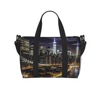 Reisetasche für Damen und Herren, verstellbar, großes Fassungsvermögen, Wochenendtasche, Übernachtungstasche, Handgepäcktasche, wasserdicht, Sport, Turnbeutel für Reisen, Yoga, New York Night,