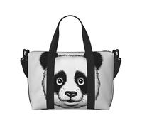 Reisetasche für Damen und Herren, Wochenendtasche, Sport, Turnbeutel, Anime, Panda-Gesicht, Reisetasche, Handgepäcktasche mit Schultergurt, schwarz, Einheitsgröße, Schwarz , Einheitsgröße