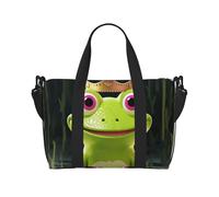 Reisetasche für Damen und Herren, Wochenendtasche, Sport, Turnbeutel, Krone, Frosch, Reisetasche, Handgepäcktasche mit Schultergurt, schwarz, Einheitsgröße, Schwarz , Einheitsgröße