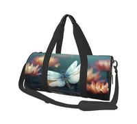 Reisetasche, leicht, klein, faltbar, Wochenendtasche, Übernachtungstasche, mit verstellbarem Schultergurt, Libelle mit Seerose, Krankenhaustasche für Damen und Herren