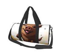 Reisetasche, leicht, tragbar, Wochenendtasche, Übernachtungstasche, Pinguin mit Brille, Sporttasche, Turnrucksack mit verstellbarem Riemen, Krankenhaustasche, faltbare Gepäcktasche für Damen und