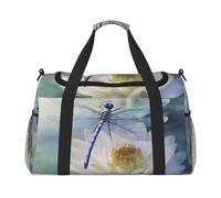 Reisetasche, leicht, wasserdicht, Tragetasche, faltbar, Wochenendtasche, Übernachtungstasche, Libelle, Lotus, Sport, Turnbeutel für Damen und Herren, Schwarz, Einheitsgröße, Schwarz, One Size