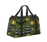 Reisetasche mit Glühwürmchen und Laternen-Druck, Wochenendtasche, Turnbeutel, Übernachtungstaschen, Reiseutensilien für Damen und Herren, Schultertasche, Schwarz , Einheitsgröße