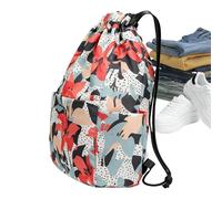 Reisetasche mit Kordelzug - Trockene und nasse Sportrucksäcke, Turnbeutel für Herren mit Blumendruck | Reiserucksäcke zum Schwimmen, Reisen, Reisen, Arbeit, Arbeit, Casual Meetings
