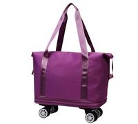 Reisetasche mit Rädern - erweiterbare Gepäcktaschen, wasserdicht, rollendes Handgepäck, Übernachtungsorganisation, Kleiderträger | für Fitnessstudio, Einkaufen, Ausgrabungen, Wochenenden, Ausflüge