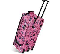 Reisetasche mit Rollen 80 Liter Volumen - Reise-Trolley mit großem Hauptfach Weichgepäck Weekender Saunatasche Einhorn Pink XXL