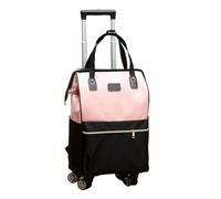 Reisetasche Mit Rollen Damen Reisetasche mit großer Kapazität und 4 Rädern Herren Oxford Räder Rucksack Reise Rollgepäck Taschen Reisetaschen Trolley Tasche(Pink)