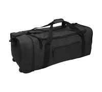 Reisetasche mit Rollen faltbar und als großer Trolley nutzbar, Sporttasche mit Leichtlauf Skaterrollen und Schultergurt, 81 cm schwarz