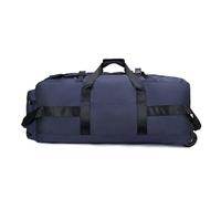 Reisetasche mit Rollen Faltbare Reisetasche mit Rädern Outdoor Camping Wandern Auto Seesäcke Gepäck Umzug Handtasche Großer Sport Fitness Aufbewahrungsrucksack(Blue)