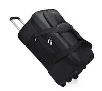 Reisetasche mit Rollen Große Tasche aus Oxford-Stoff mit Mehreren Rädern, große Reisetasche erweiterbarer Handtuchfunktion, Umzugstasche, Che-In-Koffer für Reisen(Black)