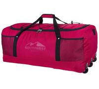 Reisetasche mit Rollen Southwest XXL Trolley Roll-Reisetasche Light Weight Ultra Leicht groß, faltbar 90 Liter - 80 cm Trolly + Koffergurt (Rot 0200)