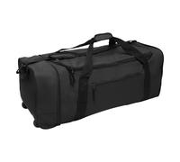 Reisetasche mit Rollen faltbar und als großer Trolley nutzbar, Sporttasche mit Leichtlauf Skaterrollen und Schultergurt, 81 cm schwarz