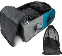 Reisetasche mit Rucksackfunktion - Reisetrolley und Rucksack in Einem mit 5 passenden Kleidertaschen Grau/Petrol 60 Liter