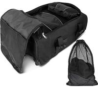 Reisetasche mit Rucksackfunktion - Reisetrolley und Rucksack in Einem mit 5 passenden Kleidertaschen Schwarz 60 Liter