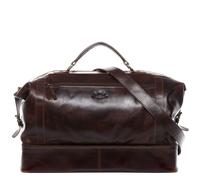 Reisetasche mit Schuh-Fach Leder groß braun KINGSTON Weekender