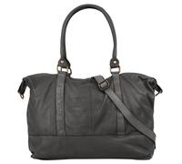 Reisetasche SAMANTHA LOOK, Damen, Gr. B/H/T: 42cm x 30cm x 15cm onesize, grau, Leder, leicht glänzend, unifarben, Taschen Reisetasche, echt Leder, Made in Italy (48062936-0) grau