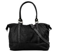 Reisetasche SAMANTHA LOOK, Damen, Gr. B/H/T: 42cm x 30cm x 15cm onesize, schwarz, Leder, leicht glänzend, unifarben, Taschen Reisetasche, echt Leder, Made in Italy (56560820-0) schwarz