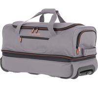 Reisetasche TRAVELITE "BASICS, verschiedene Größen und Farben", Gr. B/H/T: 55cm x 32cm x 29cm, grau (grau, orange), Polyester, Taschen Reisetasche, Duffle Bag Reisegepäck Sporttasche Reisebag mit Trol