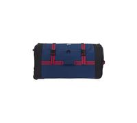 Reisetasche TRAVELITE "travelite x NFL Rollenreisetasche", Gr. B/H/T: 79cm x 36cm x 39cm, blau (new england patriots), Polyester, Taschen Reisetasche, große Öffnung, Schuhfach und Teleskopgestänge - r