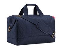 Reisetasche Yogatasche mit Tragegurt - Koffer für kleine Reisen blau gesteppt - rhombus midnight gold L Blau