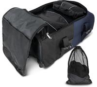 Reisetrolley mit Rucksackfunktion 90 L mit 5 Kleidertaschen Farbe Schwarz/Navy
