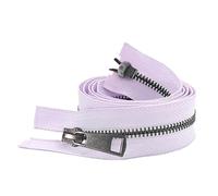 Reißverschluss 2 Stück 30/40/50/60/70/80 cm # Offene Doppelschieber, schwarzer Metallreißverschluss, DIY-Bastelarbeiten for Stofftaschen und Schuhe(Purple,10cm)